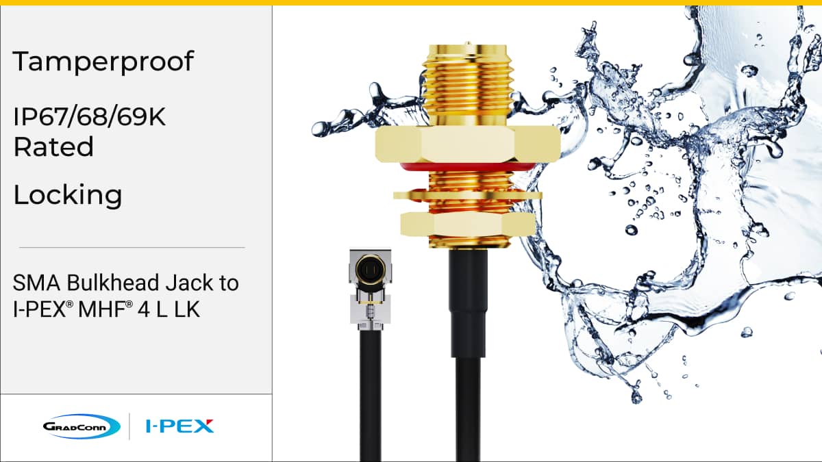 Tamperproof IP67/IP68/IP69K SMA connectors