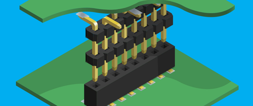 1 mm pitch SMT stacking connectors