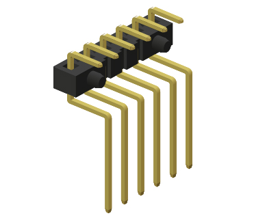 PCB Header with pins bent in three places