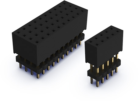 GradConn board to board connectors - thru hole stacking sockets