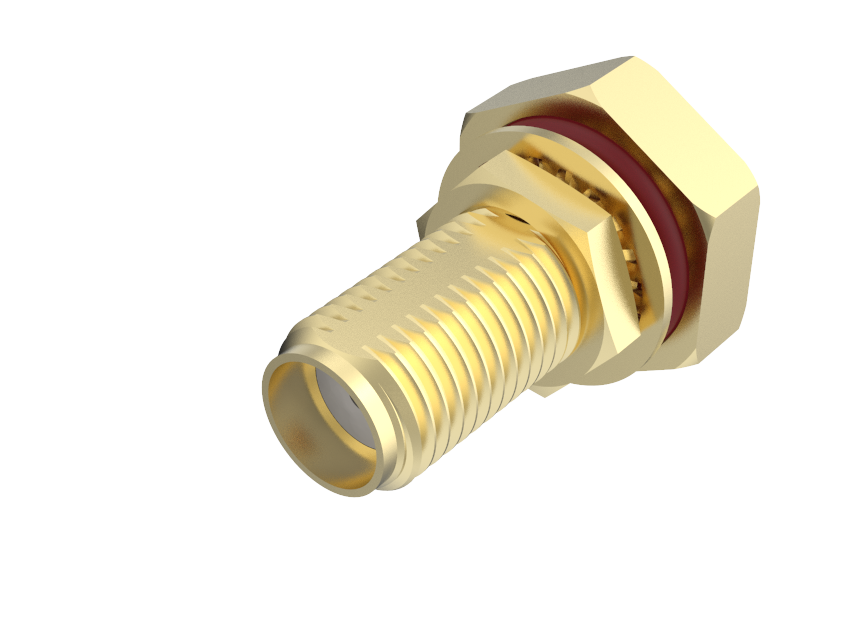 SMA Straight Jack Standard Polarity Rear Bulkhead mount Extended (13.7mm) Thread With O-ring 